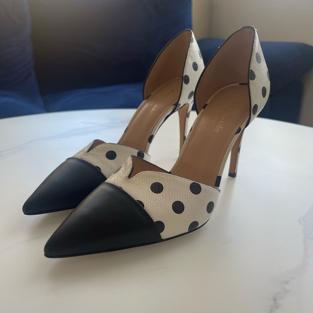 Kate spade polka dot pumps, size 8.5 🖤